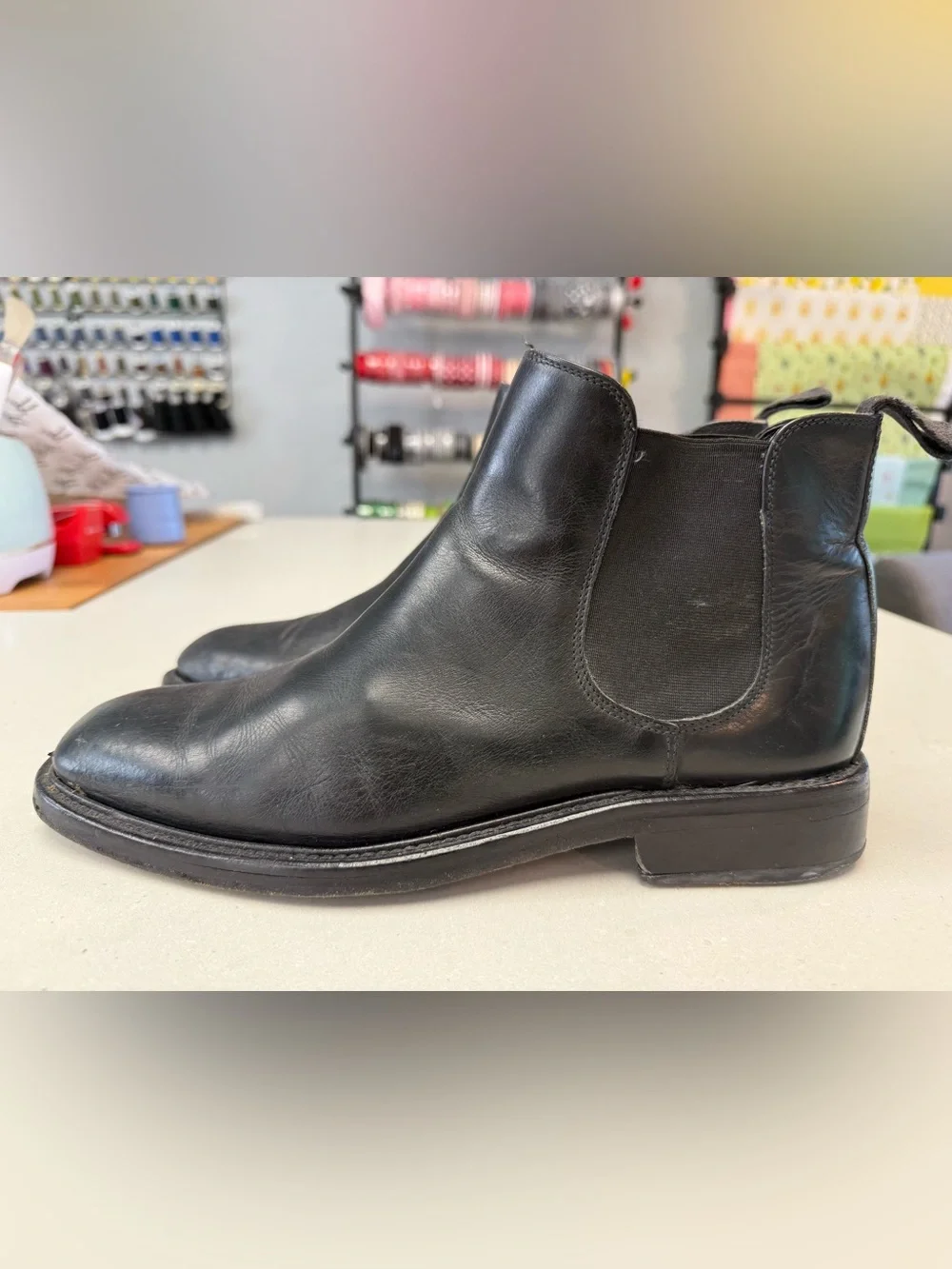 Gordon Rush Men's Made in Italy Black Leather Chelsea Boots